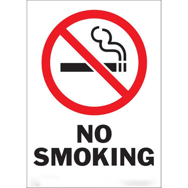 ZING No Smoking Decal, 7X5, 2/PK- Model 1831D